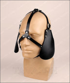 Leather dog mask with hanging ears