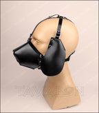 Leather dog mask with hanging ears