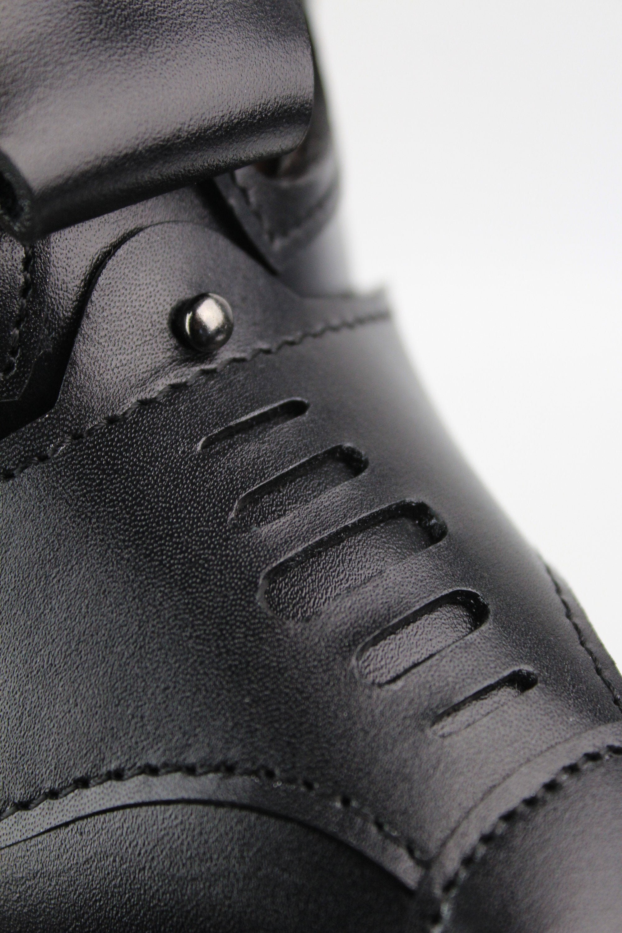 Leather black fox wolf mask