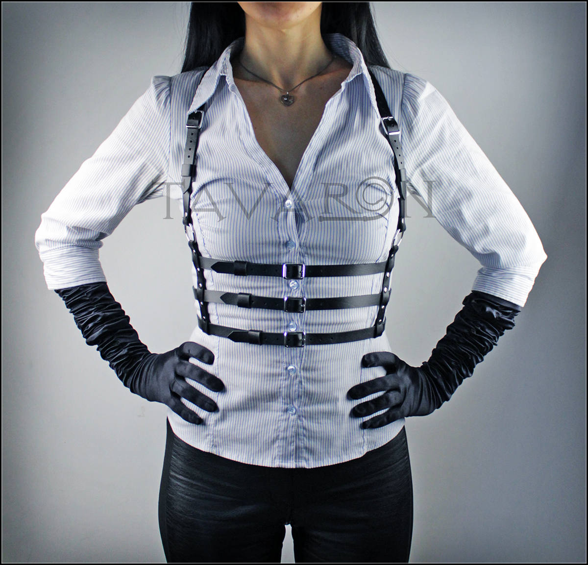 Leather cage body harness