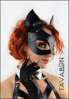 Leather cat mask