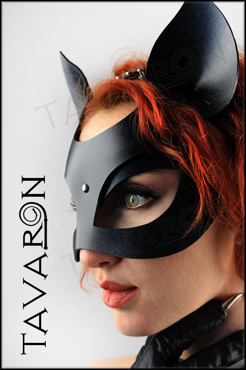 Leather cat mask