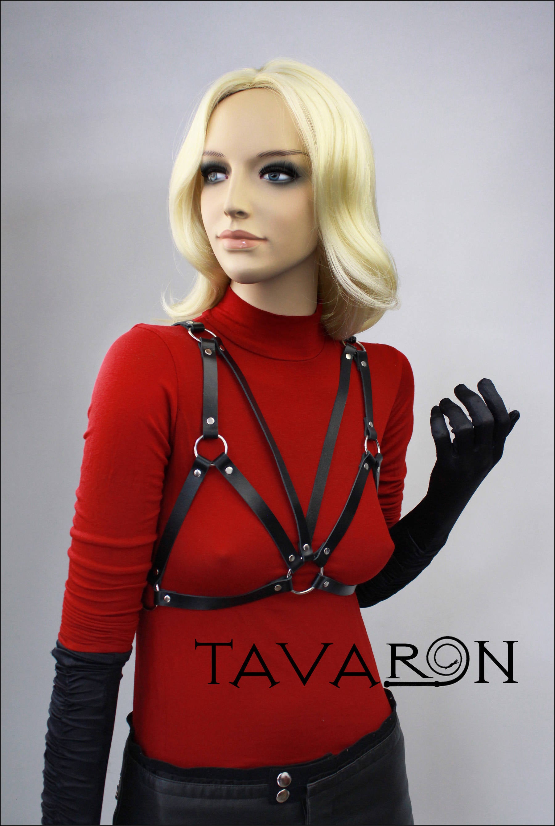 Leather chest harness