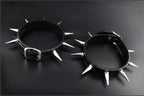 Leather choker collar with spikes