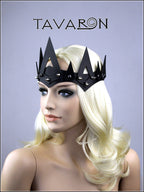 Leather crown with spikes