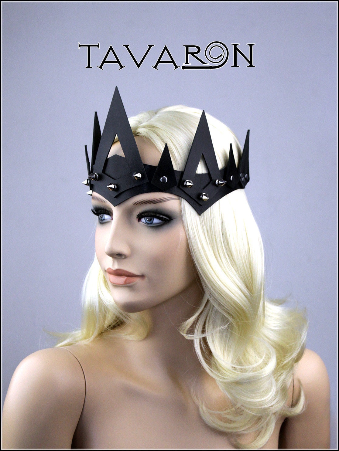 Leather crown with spikes