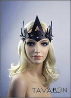 Leather crown with spikes