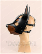 Leather doberman mask with moving jaw