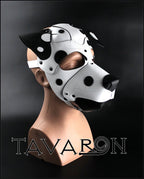 Leather dog mask Dalmatian