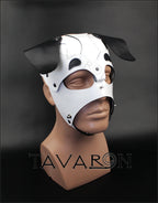 Leather dog mask Dalmatian