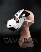Leather dog mask Dalmatian