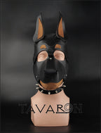 Leather dog mask Doberman