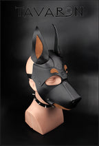 Leather dog mask Doberman