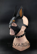 Leather dog mask Doberman