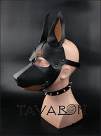 Leather dog mask Doberman
