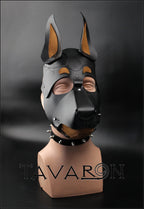 Leather dog mask Doberman