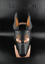 Leather dog mask Doberman