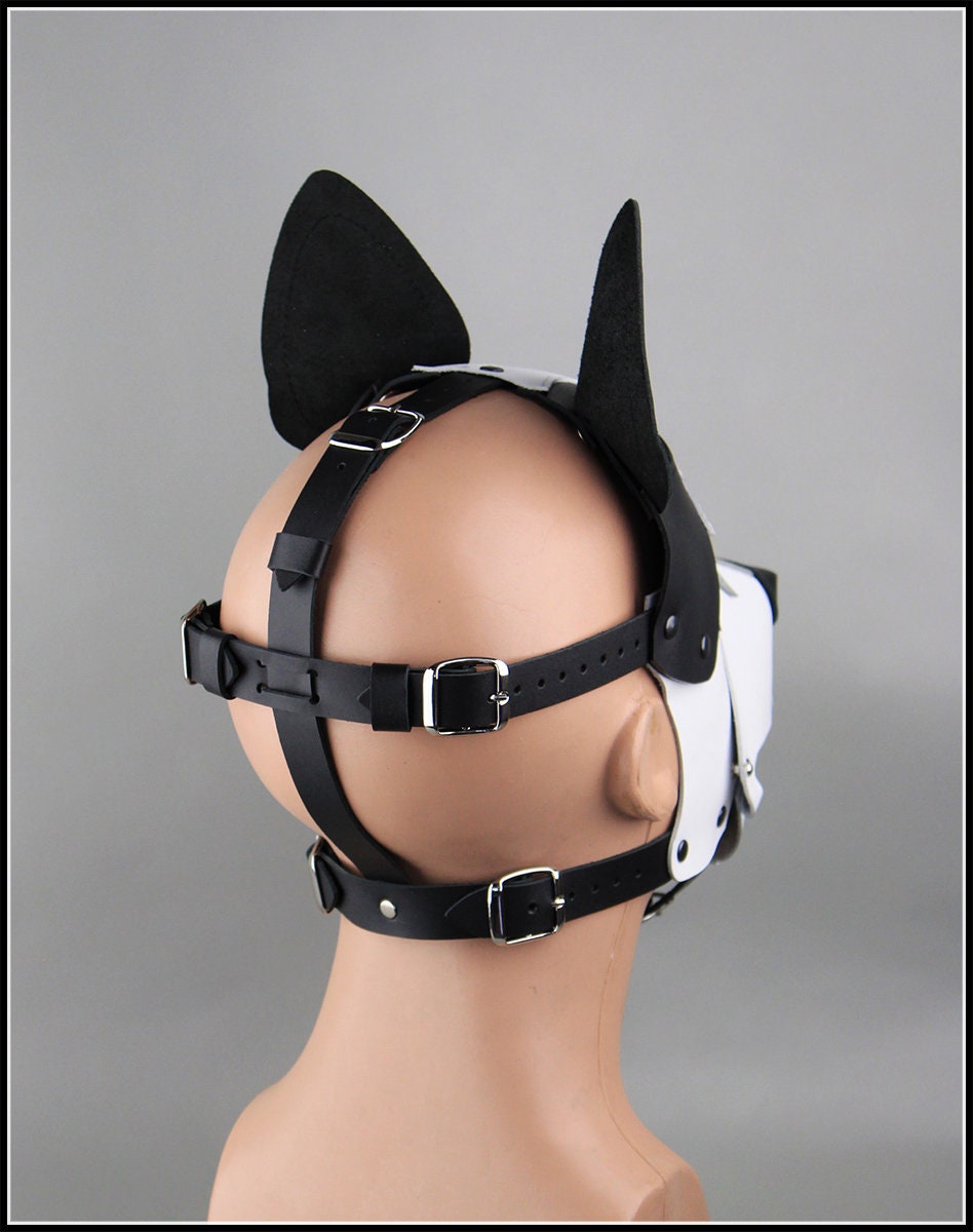 Leather dog mask Husky