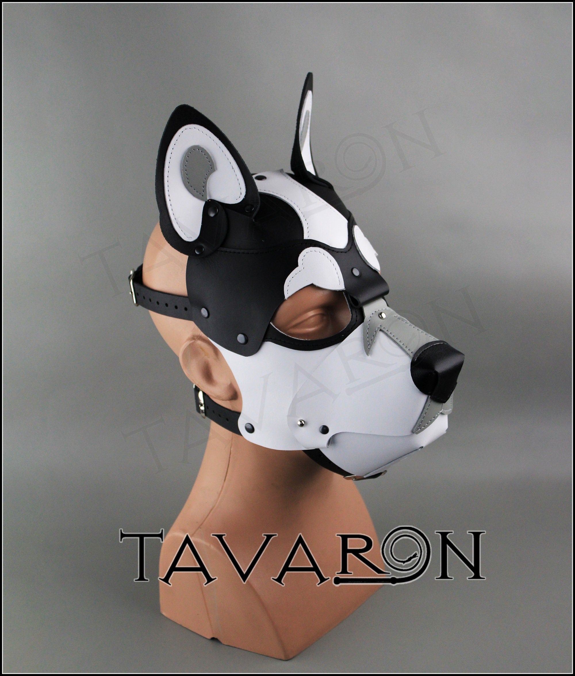 Leather dog mask Husky