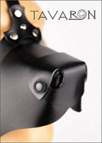 Leather dog mask with a half muzzle