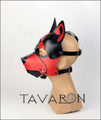 Leather pup hood dog mask