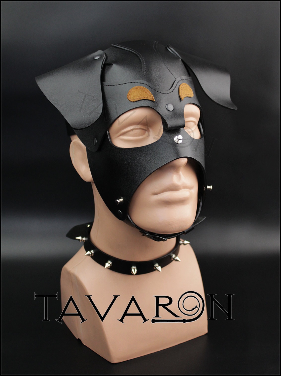 Leather dog mask Rottweiler