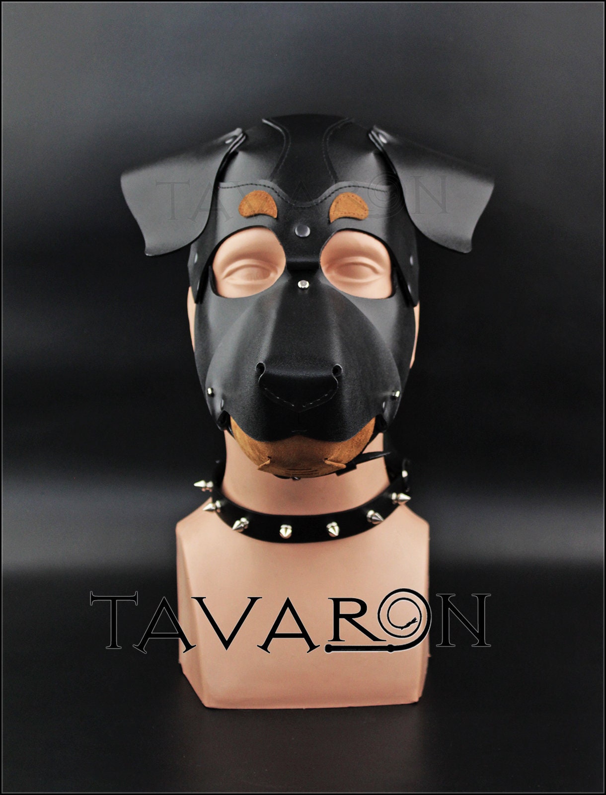 Leather dog mask Rottweiler