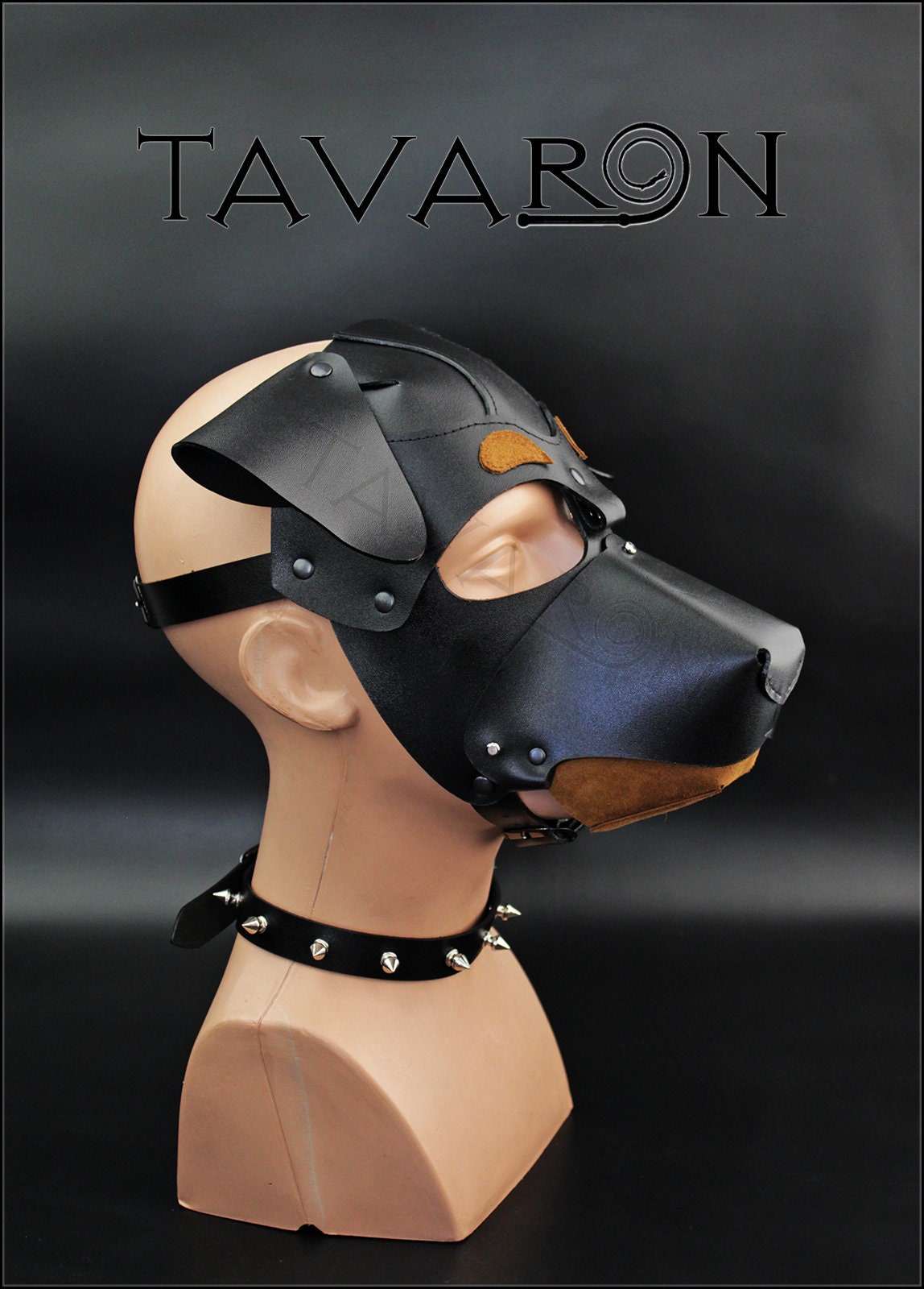 Leather dog mask Rottweiler