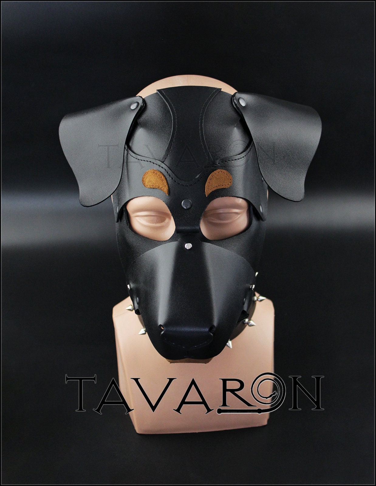 Leather dog mask Rottweiler