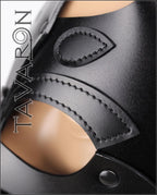 Leather black fox mask with moving jaw