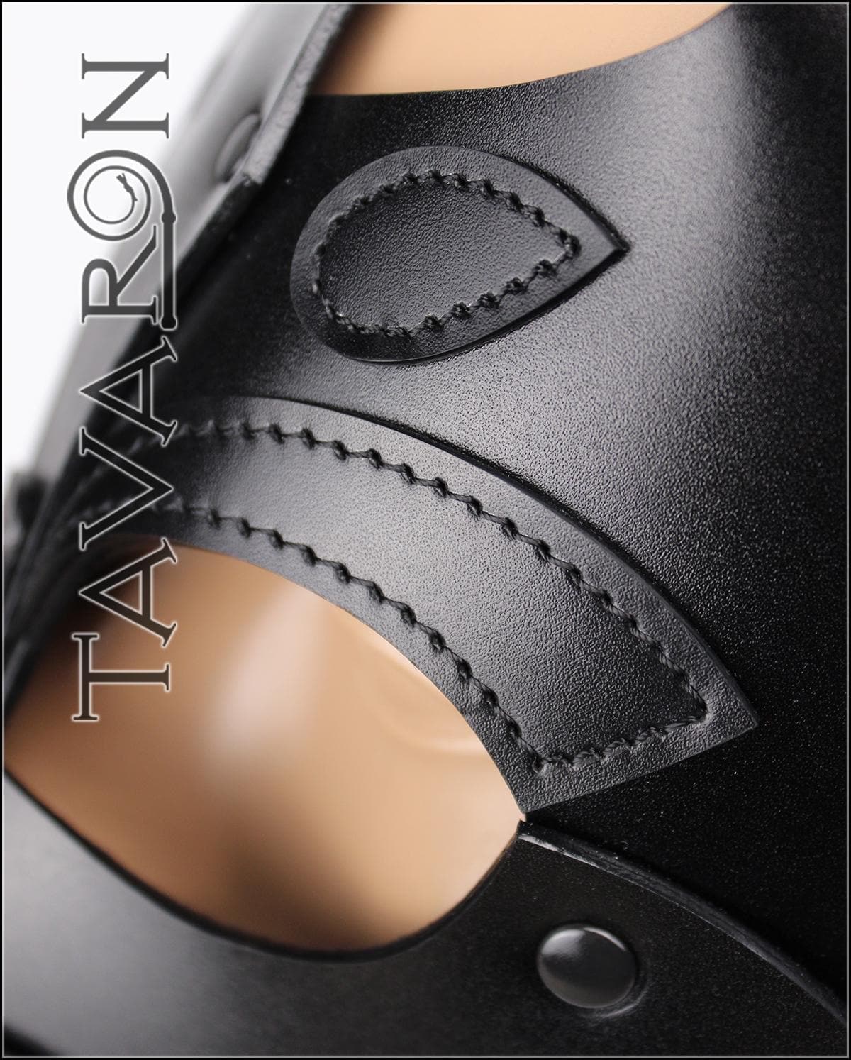 Leather black fox mask with moving jaw