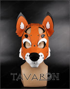 Leather fox mask with moving jaw