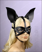 Leather harness bat mask