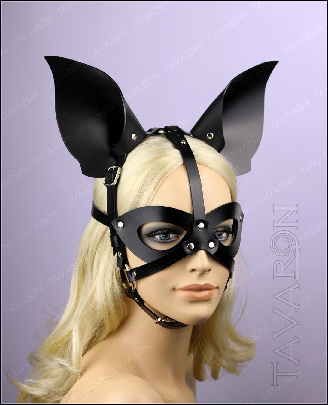 Leather harness bat mask