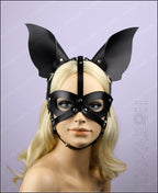 Leather harness bat mask