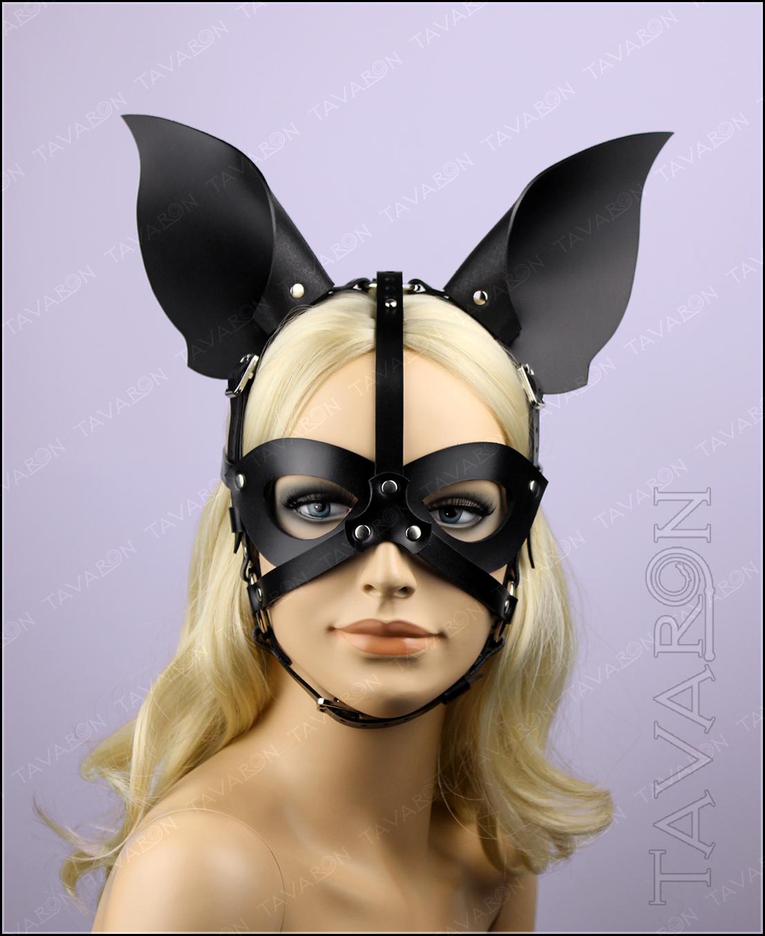 Leather harness bat mask