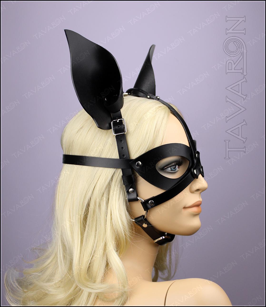 Leather harness bat mask