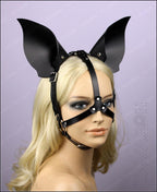 Leather harness bat mask