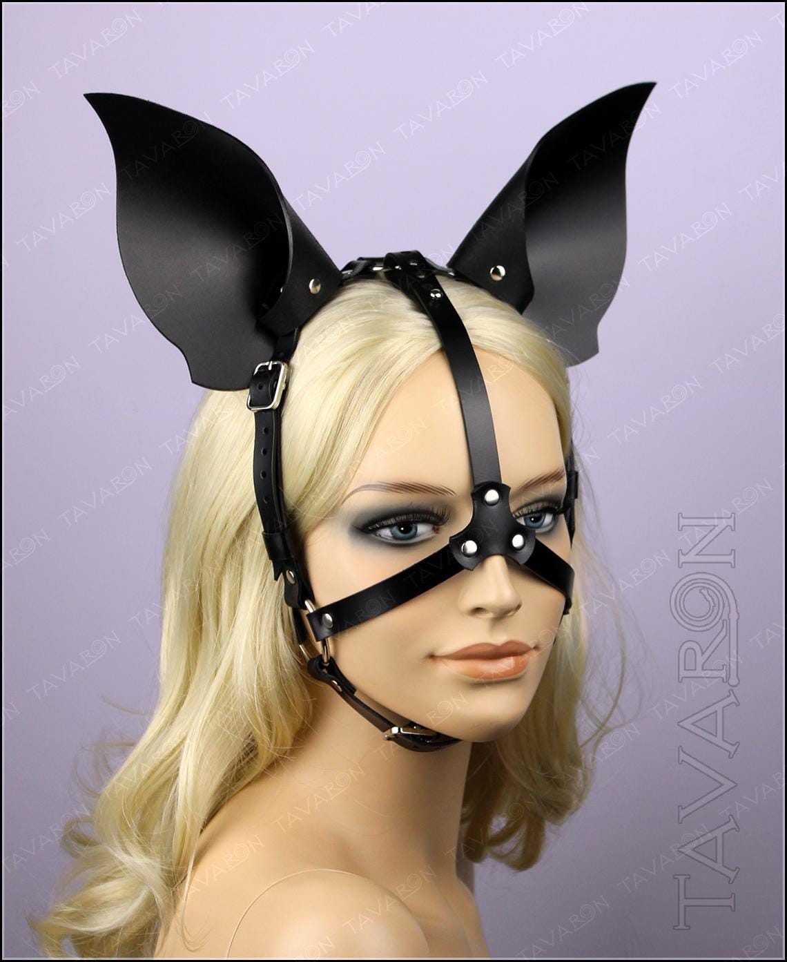 Leather harness bat mask