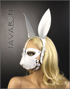 Leather harness bunny mask