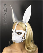 Leather harness bunny mask