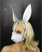 Leather harness bunny mask