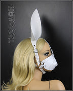 Leather harness bunny mask