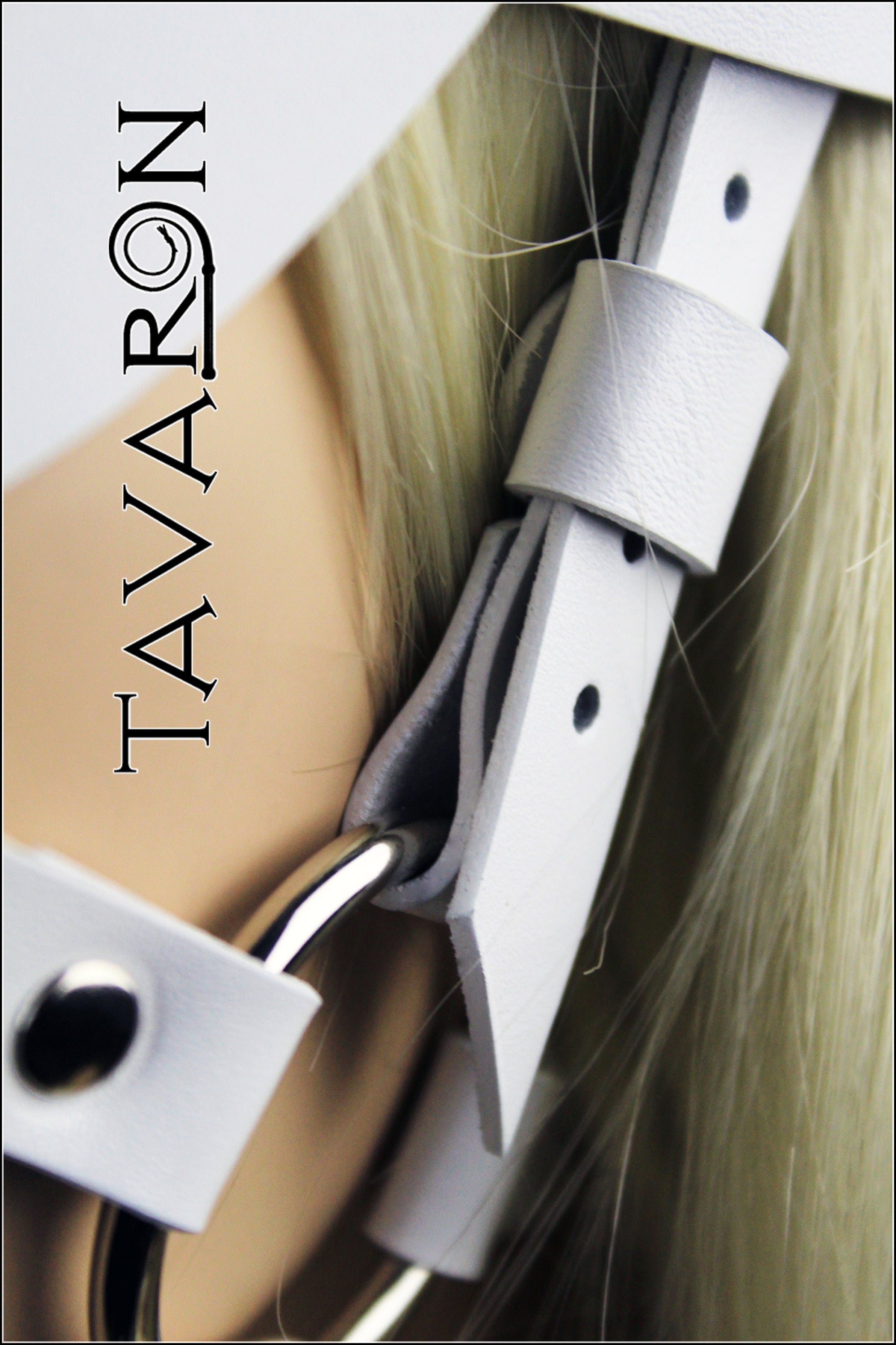 White leather harness bunny mask