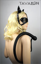 Leather harness cat mask