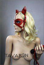Leather harness cat mask