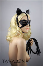 Leather harness cat mask