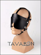 Leather head harness blindfold mask