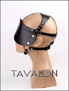 Leather head harness blindfold mask