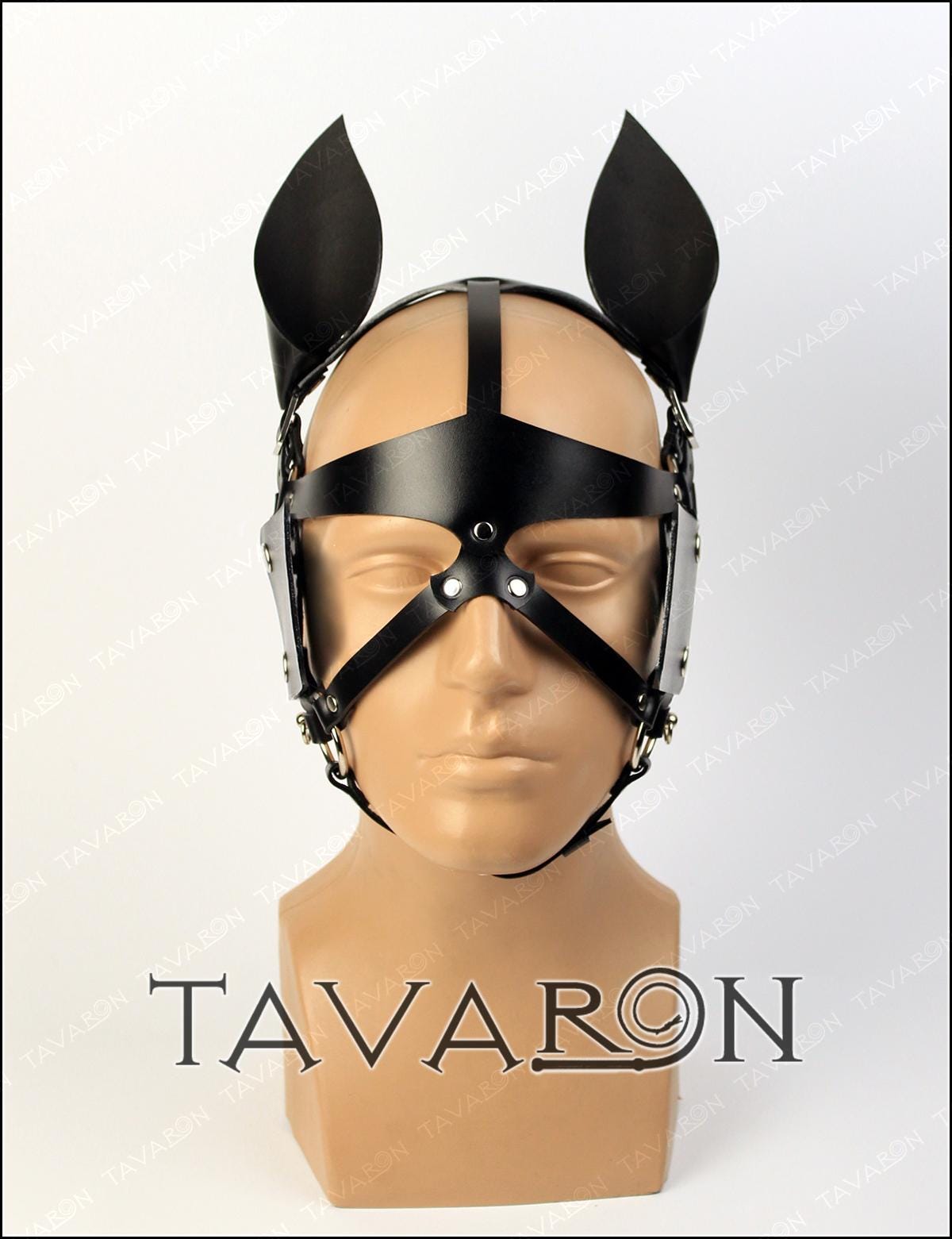 Leather horse mask with a bit